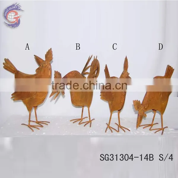 Garden Decoration Metal Chickens on Stake photo-4