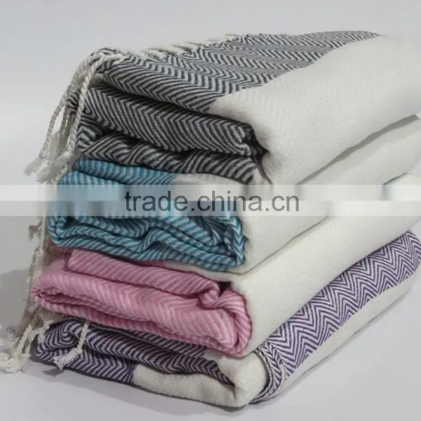 Hammam Fouta Towel With Fringes Peshtemal Tunsian Fouta Beach Pareo photo-2