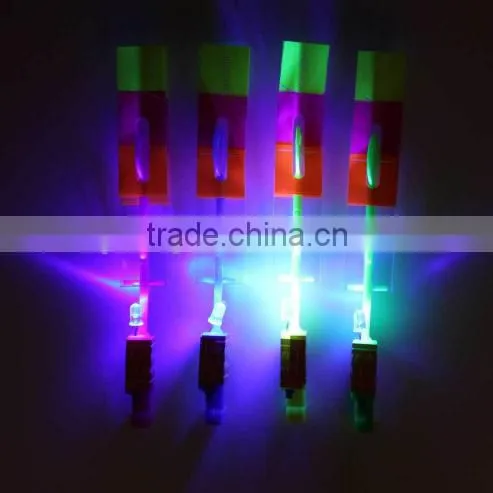 Amazing LED Light Arrow Rocket Helicopter Flying Toy Party Fun Gift photo-3