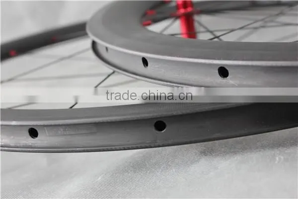 Red Hubs Dor Road Bike Wheels Carbon Bike Wheels UD-matt Clincher Wheels W56C photo-6