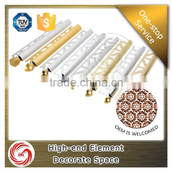 Decorative Quarter Round Aluminum Ceramic Tile Trim Corner for Wall