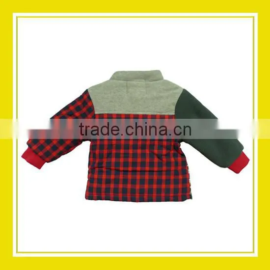 2016 Fashion Products Bros Baby Lion Red Grey Checked Pattern Red Shaped Pocket Unisex Long Sleeve Fleece Jacket photo-2