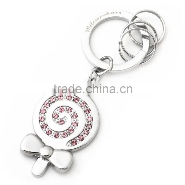 Shiny Rhineston Skull Custom Metal Keychain photo-4