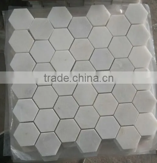Popular Eastern White Marble Hexagon Mosaic Tiles on Sales photo-4