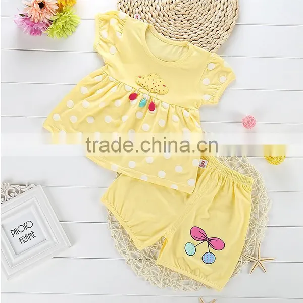 2016 Summer Wholesale Girls Boutique Cotton Dress + Short Pants Set Kindergarten Girl Clothing Baby Girl Boutique Clothing Sets photo-3