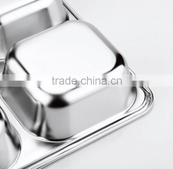 Stainless Steel Lead and Bpa Free Dinner Square Thick Plate With Cover for Hotel 2015 photo-4
