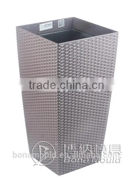 plastic rattan flower pot mould/plastic rectangular flowerpot