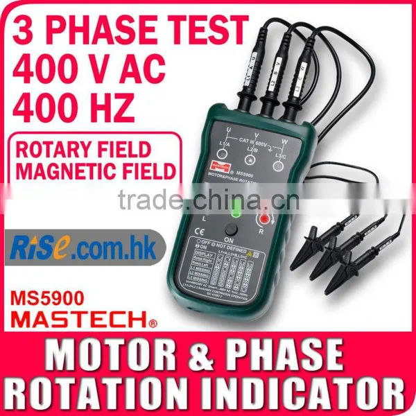 Meter Sequence Tester LED Field Mastech MS5900 3 Motor Phase Rotation Indicator