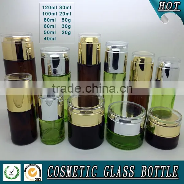 Hot Saling Green Red Colored Cosmetic Glass Bottle and Cosmetic Glass Jar Quality Choice photo-5