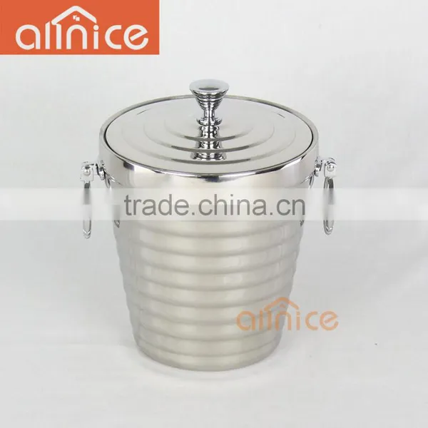 Unique Design Elegance Lines Ice Bucket With Tongs Stainless Steel (Grade 304) Wine Bucket/wine Cooler With Deluxe Mirror Finish photo-3
