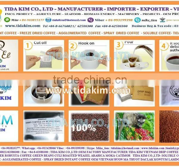 MANUFACTURER ROASTED ARABICA COFFEE - OEM BRANDED NAME -AGGLOMERATED SPRAY FREEZE DRIED INSTANT COFFEE TIDA KIM ROBUSTA photo-5