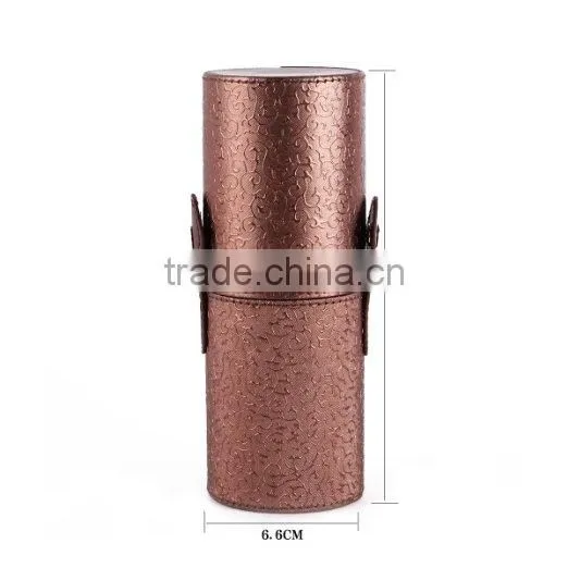 High Quality Brown Makeup Brush Case Bag Cosmetic Brushes Cup Holder Case photo-5