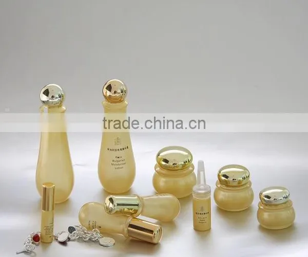 Glass Bottle and Cream Jar