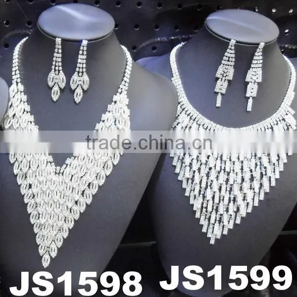 Moroccan Rhinestone Necklace Wedding Jewelry Set