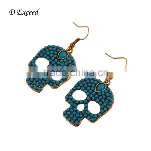 Wholesale Jewelry Fashion Designs Ladies/Women's Ethnic Bohemian Skull Green Beaded Earrings Dangle Earrings photo-2