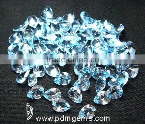 Sky Blue Topaz Semi Precious Gemstone Pear Cut Faceted Lot For Sale From Jaipur photo-2