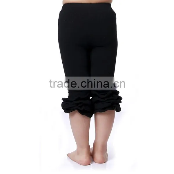 Wholesale Pants 100% Cotton Solid Color Pant Various Colors Triple Ruffle Long Pant for Baby Girls photo-6