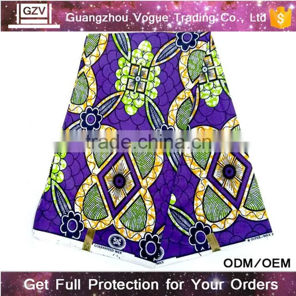 China Factory Guinea Brocade Waterproof Spandex Wax Printed Cotton Blue African Fabric