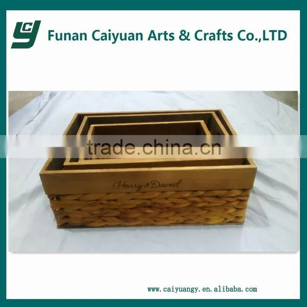 China Supplier Small Unfinsihed Antique Crate Wood Basket