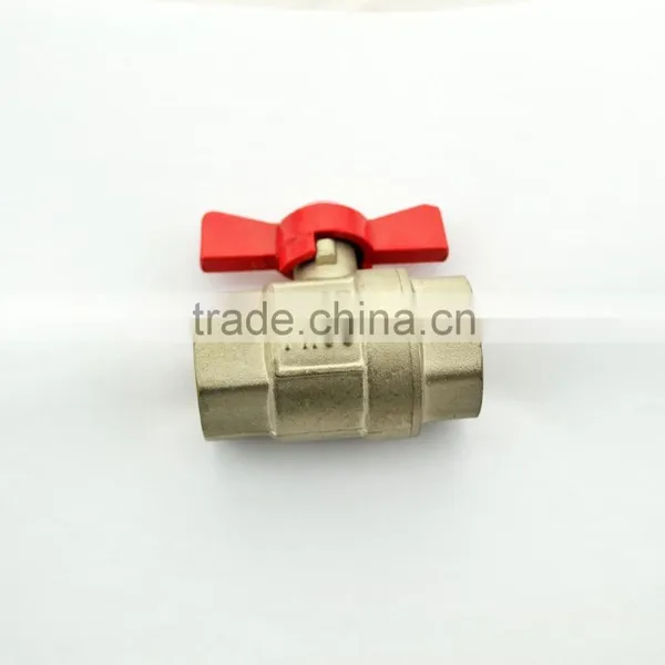 Female Brass Ball Valve With Aluminum Butterfly Handle Nickel Plated DN25 photo-3