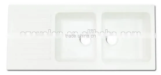 Italian Kitchen Sink Solid Surface Kitchen Ware/Sanitary Acrylic Resin Stone Kitchen Sink,solid Surface Double Bowl Kitchen Sink photo-3