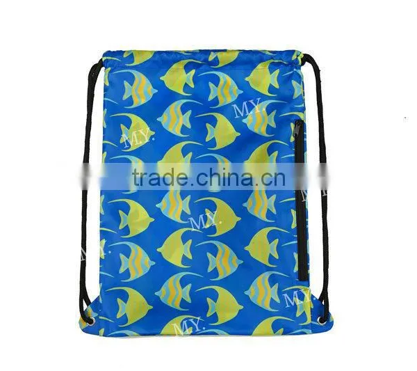 2016 Eco Friendly Promotional Bags 210D Polyester Solod Color With Printing Drawstring Bags photo-2