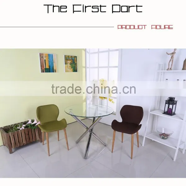 Round Glass Dining Table With 3 Metal Legs photo-6