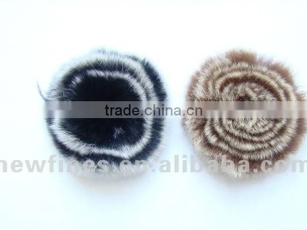 Genuine Rabbit Fur Flower, Rex Rabbit Fur Accessory, Rabbit Fur Charm