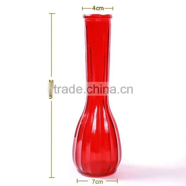 Mini Dark Red Decoration Glass Vase photo-3