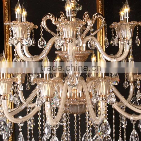 Cognac Glass Plate Arabic Style Candle Chandelier photo-3