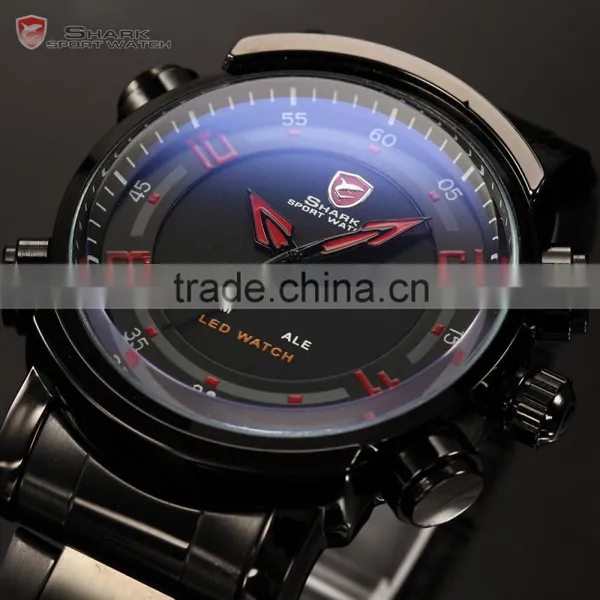 SHARK Sport Men Multiple Function Japan Movement Large Dial LED Display Digital Wrist Watches photo-3