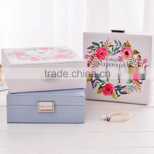 Chinese Factories Wholesale Custom High-grade PU Leather Jewelry Box, Fashion Beautiful Make-up Box, Ring Box photo-3