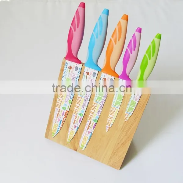 2015 New Arrived 6pcs Non-stick Coating Kitche Knife Set