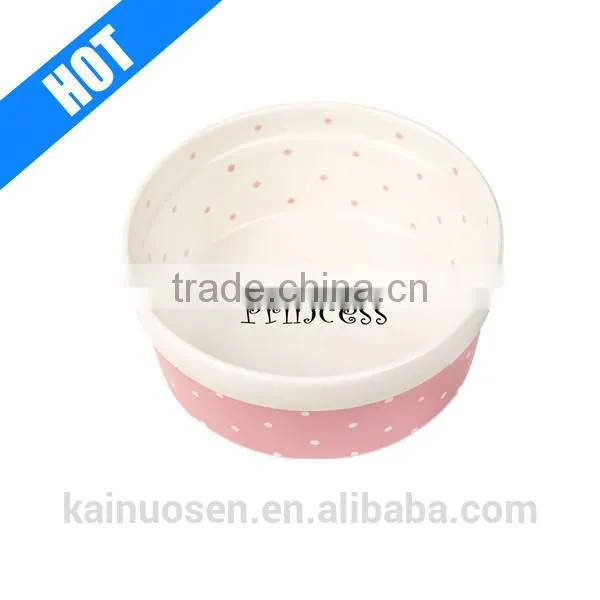 Pink Porcelain Ceramic Dishes for Dog and Cat Food Bowl Feeding
