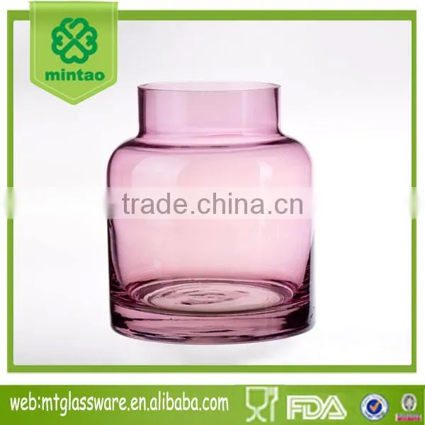 2016newest Home Decor Decorative Pink Color Glass Hurricane Vase photo-2