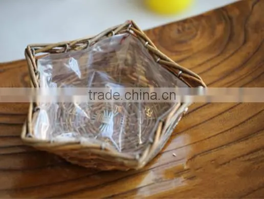 Iron Frame Willow Body Wicker Baskets for Plants With Plastic Lining photo-3