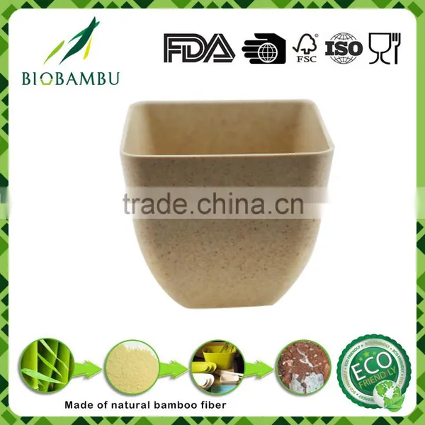 Serviceable Colorful Non-toxic Rice Husk Flower Garden Pot With Tray photo-3