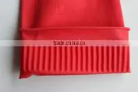 Red Latex Household Gloves With Non Flock Roll Long Cuff photo-2