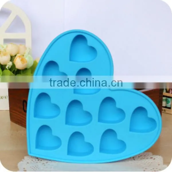 Fancy Ice Cube Trays 10 Cavities Heart Ice Mould Silicone Ice Maker photo-2