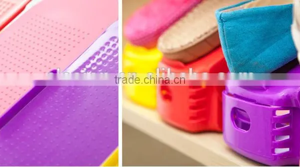 50% Space Saved Household Plastic Adjustable Shoe Stand Racks photo-3