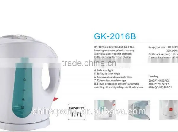 Traditional Plastic Eletric Kettle/ Water Kettle 1.7L photo-2