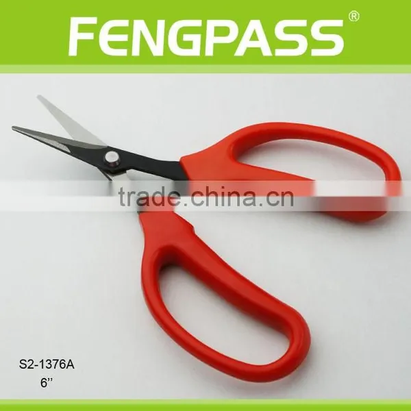 S2-1376A 6 Inch PP Handle With Stainless Steel Black Coating Blade Hot Sell High Quality Garden Scissors photo-2