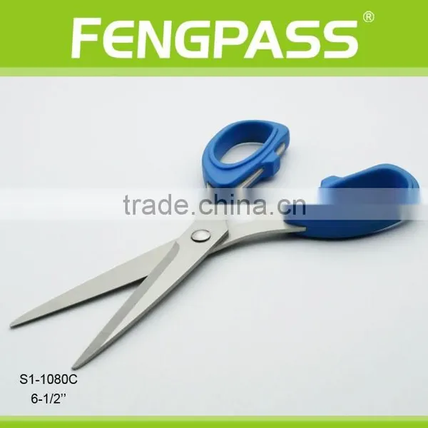 S1-1080C 6-1/2" 2Cr13 Stainless Steel Blade With PP+TPR Plastic Handle Stationery Shears photo-4