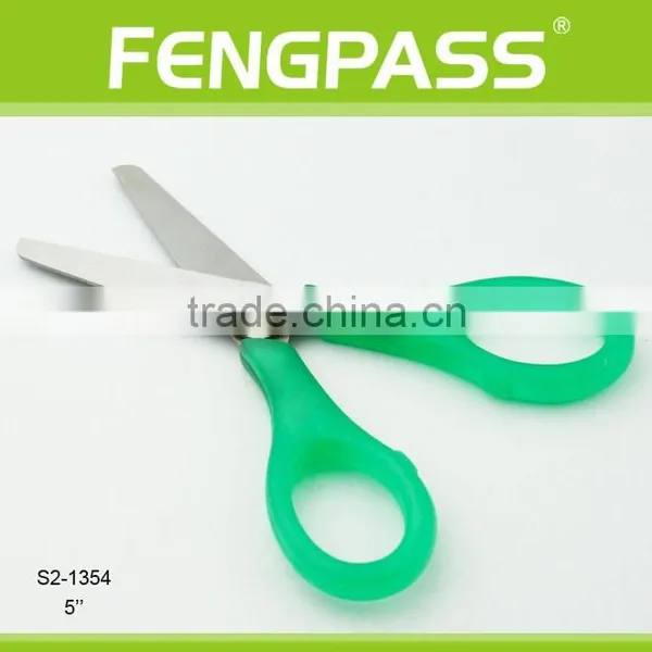 S2-1354 5" 2CR13 Stainless Steel PS Plastic Handle Stationery Scissors / Kid Scissors Round Point photo-2