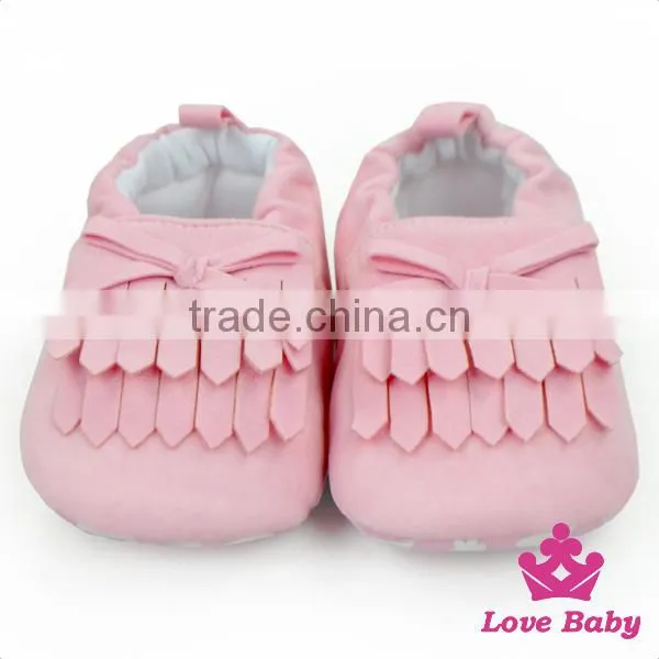 Solid Pink Color Newborn Baby Shoes Girl Fancy Baby Girls Prewalker Shoes Wholesale Kids Shoes Baby Moccasins photo-2