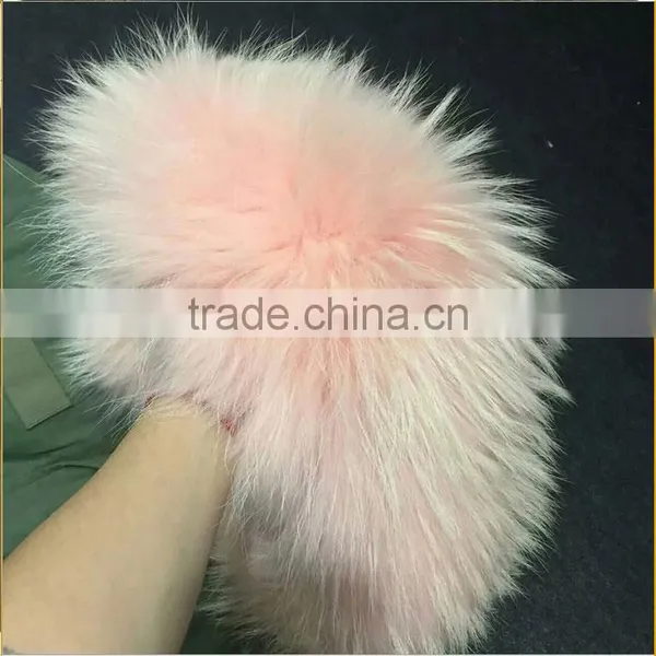 Myfur Peach Pink Detachable Fox Fur Lining Real Raccoon Fur Hood Parka photo-5