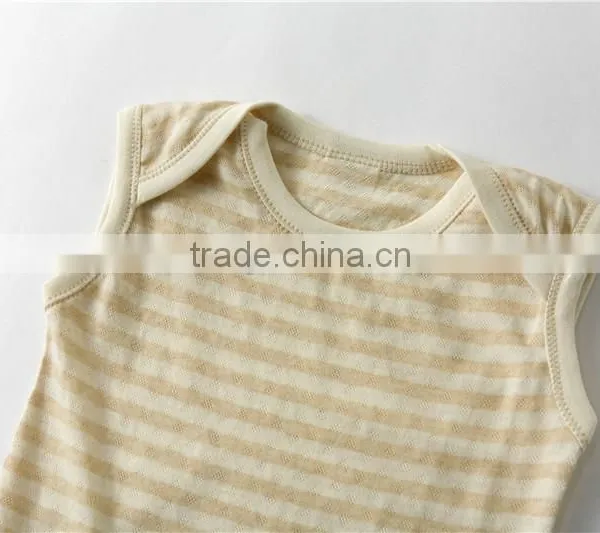Wholesale 100% Organic Cotton Sleeveless Infant Onesie Baby Clothes Custom Logo photo-3