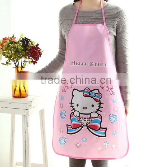 Cute Korean Version of Fashion Waterproof Anti - Oil Adult Sleeveless Hooded Cartoon Kitchen Aprons Advertising Aprons photo-4