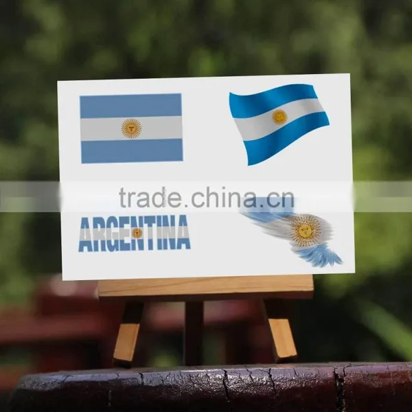 Custom Argentina Nation Flag Body Tattoo Sticker Fan Decoration