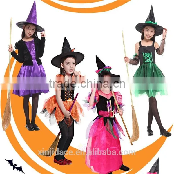 Black Color Long Sleeve Halloween Witches Style Kids Mexican Costumes photo-6